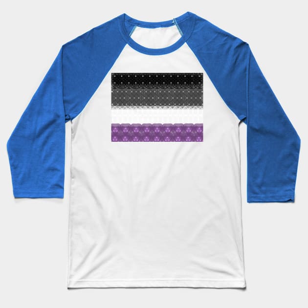 Spirograph Patterned Asexual Flag Baseball T-Shirt by RachelEDesigns
